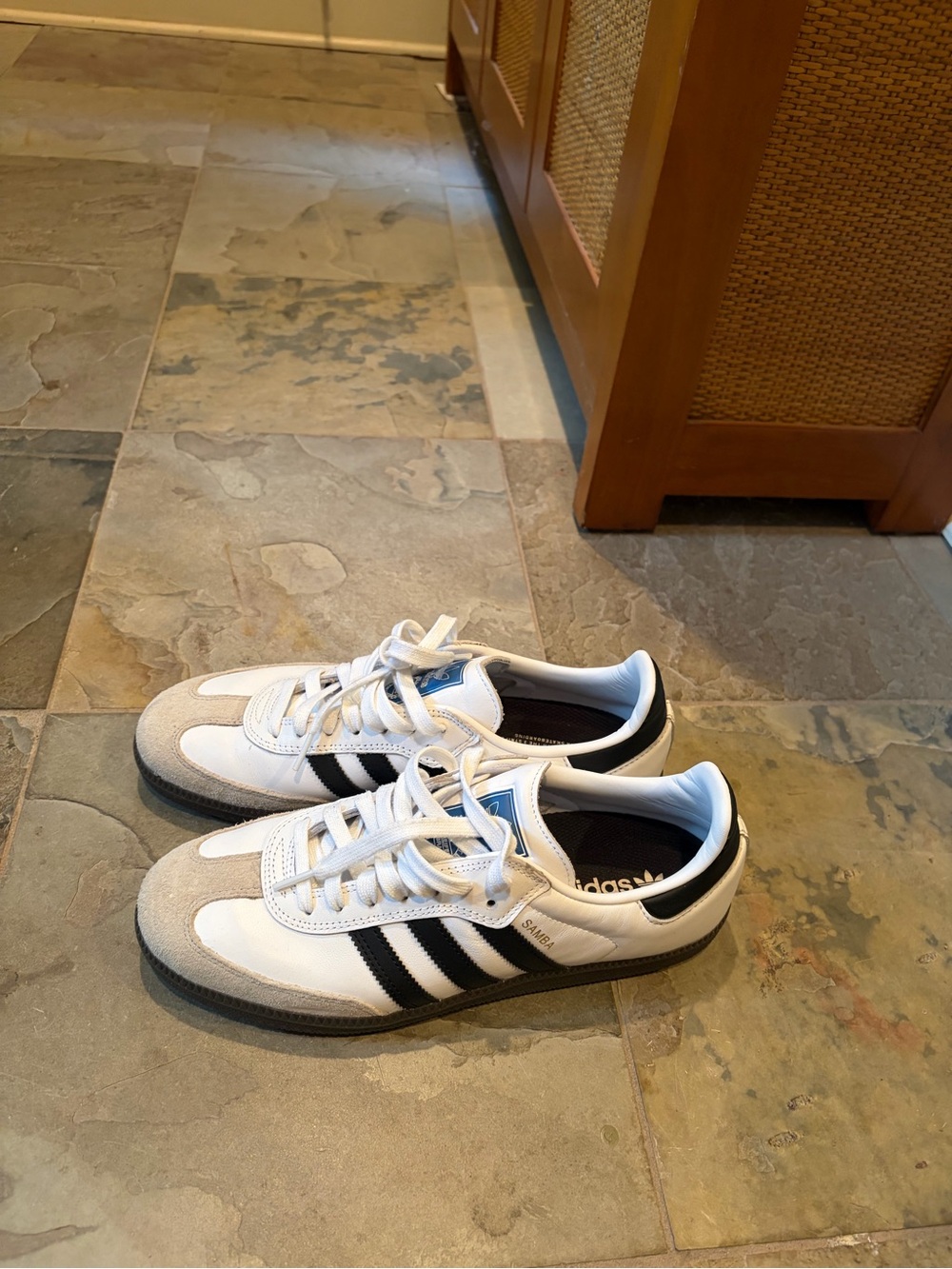 adidas White and Black Samba Retro Sneakers